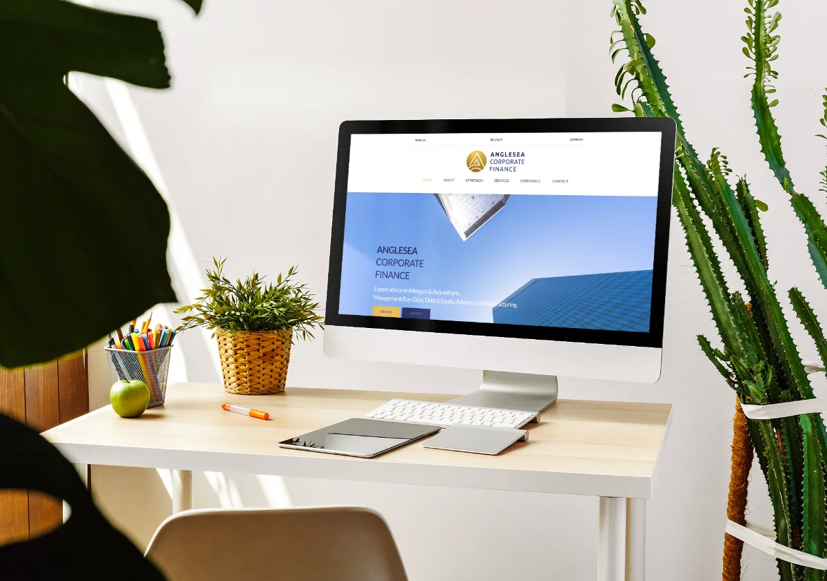 Clean corporate finance website design showcasing expertise and trust for Anglesea Corporate Finance