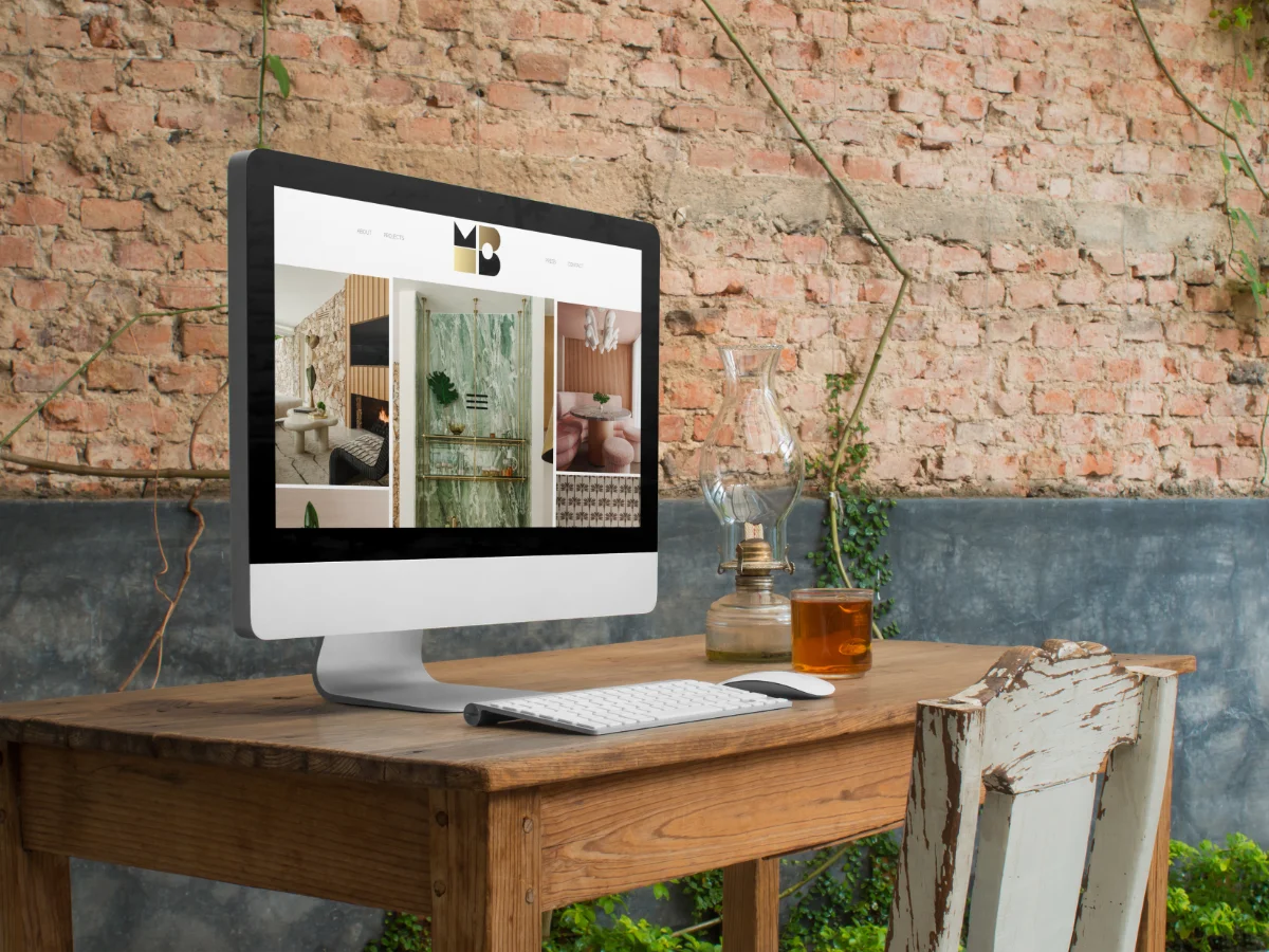 Bold digital experience design for Michelle Boudreau Design website showcasing modern interior design portfolio