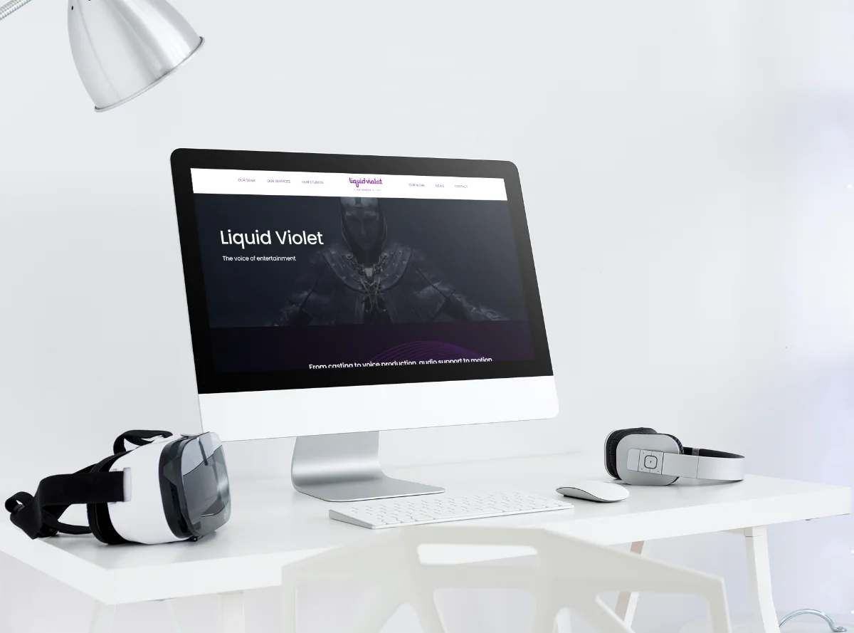 Liquid Violet website redesign showing bold creative studio portfolio