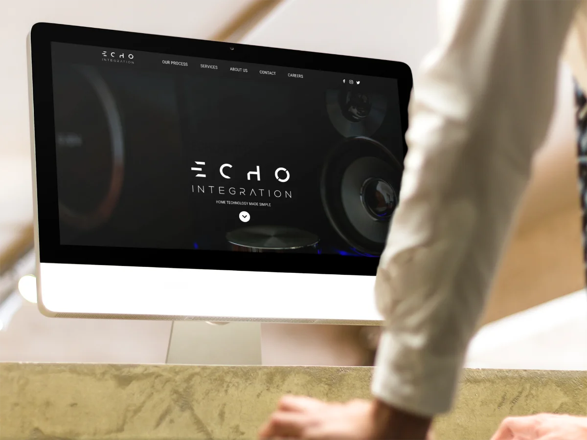 Modern smart home website design showcasing ECHO Integration's luxury home automation services