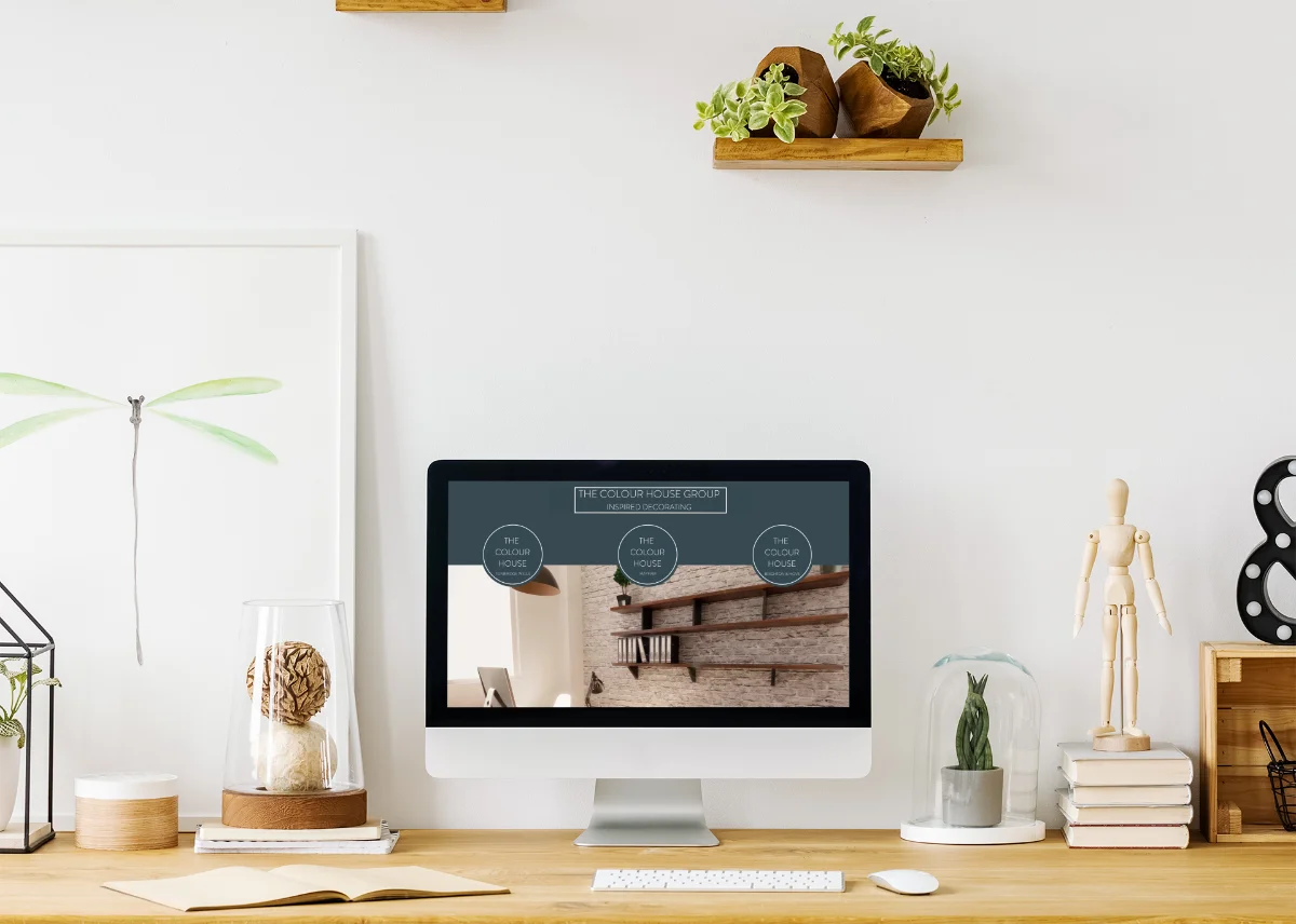 Modern website design for Colour House Decor showing three UK locations under one cohesive brand